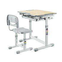 Дитяча парта і стуло стілець трансформери FunDesk Sole Grey для школяра хлобчика дівчинки, фото 5