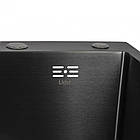 Мийка для кухні інтегрована Lidz Handmade H6350BL крило зліва (LDH6350BRUL45589) Brushed Black PVD 3,0/1,0, фото 4