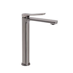 Змішувач високий для накладної чаші з покриттям PVD Gunmetal Qtap Slavonice QTSLA269GMB45925 Графіт