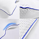 Подушка ортопедична 58х42х13 см IDEIA контурна меморі вісколастик піна з ефектом пам'яті з наволочкою на блискавці, фото 8