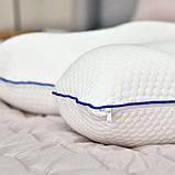 Подушка ортопедична 58х42х13 см IDEIA контурна меморі вісколастик піна з ефектом пам'яті з наволочкою на блискавці, фото 9