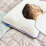 Подушка ортопедична 58х42х13 см IDEIA контурна меморі вісколастик піна з ефектом пам'яті з наволочкою на блискавці, фото 10
