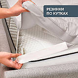 Наматрацник захисний 160x200 см IDEIA з гумками по кутах антиалергенний супер щільний сірий, фото 4