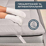 Наматрацник захисний 160x200 см IDEIA з гумками по кутах антиалергенний супер щільний сірий, фото 5