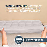 Наматрацник захисний 160x200 см IDEIA з гумками по кутах антиалергенний супер щільний сірий, фото 6