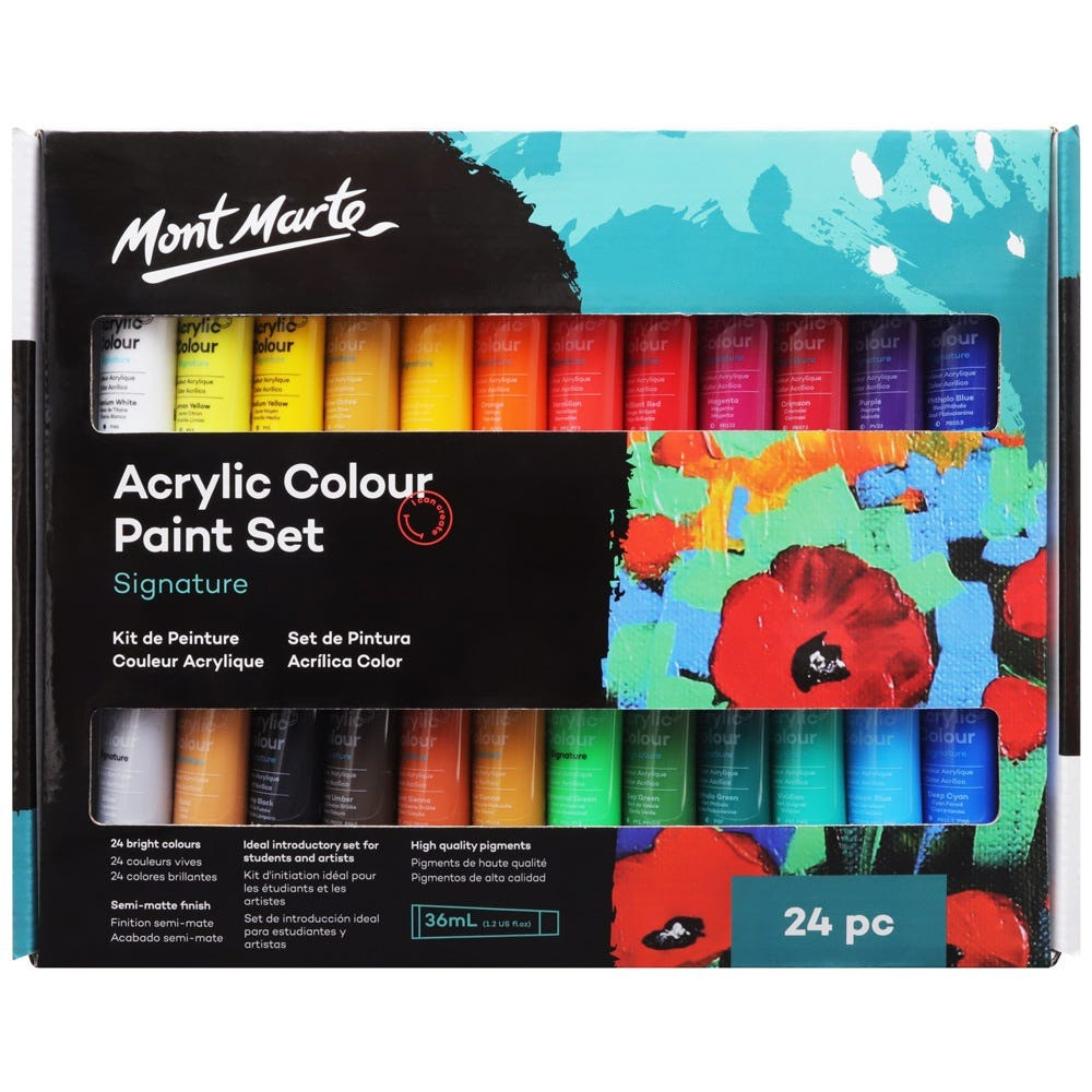 Фарби акрилові для малювання Mont Marte Acrylic Colour Paint Set Signature 24 pc x 36ml Різні кольори