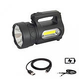 Ліхтарик Watton WT-613 акумуляторний ручний LED, фото 3