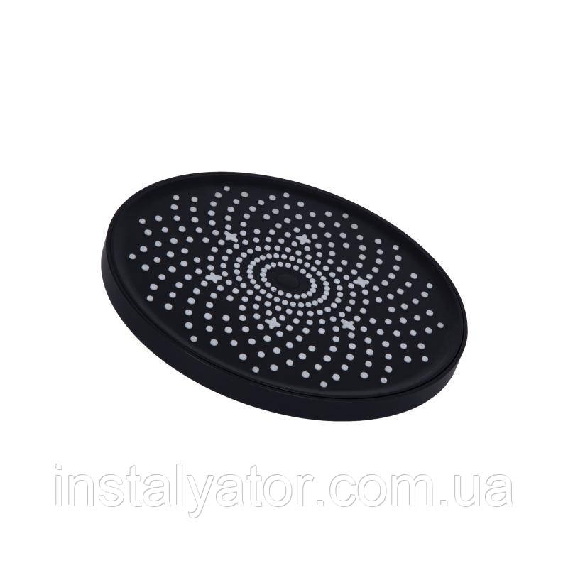 Лійка для верхнього душу Qtap Hlavova D 230 мм округла QTHLA107BLM45788 Black Matt