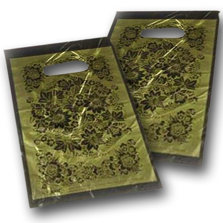 Поліетиленові пакети з прорізною ручкою розмір 20х30 "Візерунок Vip" 100 шт/уп.