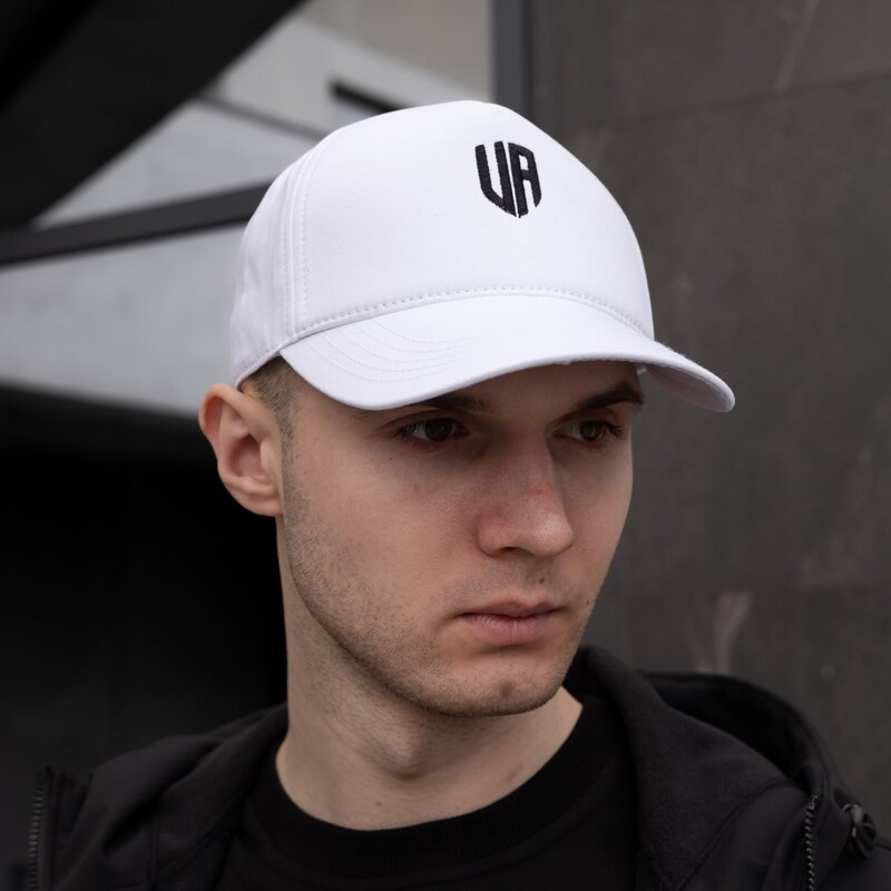 Біла бейсболка Pobedov з вишитим принтом UA, фото 1