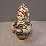 Статуетка фігурка Б/К Штоф Матрішка кольорова із золотом, фото 7