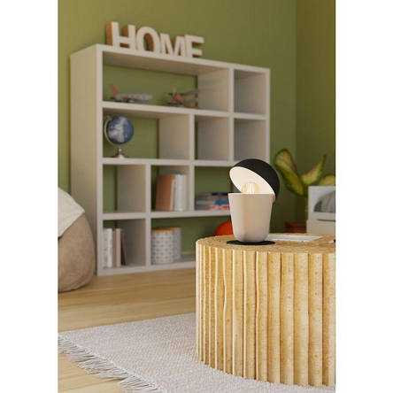 Настільна лампа металева чорна/капучіно на 1 лампу Е27 27.5х18 см, фото 2