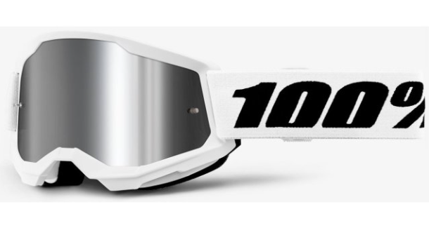 Маска кросова 100% STRATA Goggle II White - Mirror Silver Lens
