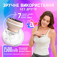 Молоковідсмоктувач акумуляторний SBTR, вільні руки, 1500 mAh (SM-B1500), фото 3