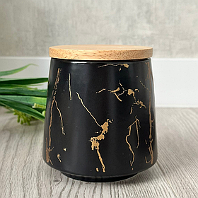 Порцелянова банка Кінцуги для зберігання 520мл з бамбуковою кришкою