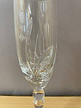 Кришталевий келих для шампанського, візерунок - квітка, об`єм -140 мл, висота - 24 см (6404/1-2), фото 3