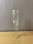 Кришталевий келих для шампанського, візерунок - квітка, об`єм -140 мл, висота - 24 см (6404/1-2), фото 5