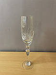 Кришталевий келих для шампанського, візерунок - квітка, об`єм -140 мл, висота - 24 см (6404/1-2), фото 6