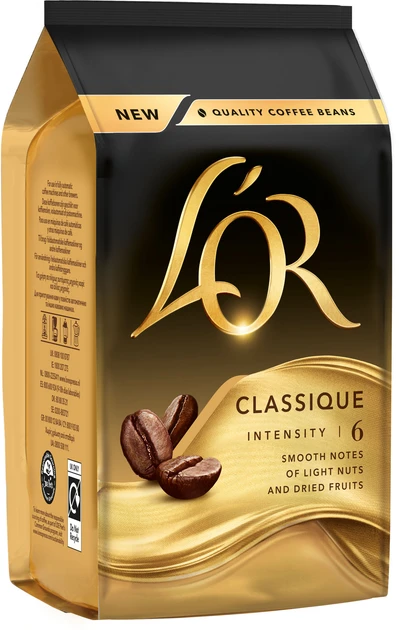 Кава в зернах L'OR Crema Absolute Classic 200 гр Ніжна кава Льор Класик