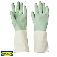 Рукавиці для прибирання IKEA RINNIG (ІКЕА РІННІГ). Розмір S. 60476783. Зелені