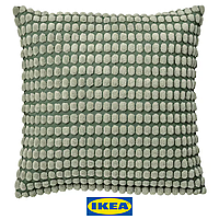 Наволочка IKEA SVARTPOPPEL (ІКЕА СВАРТПОПЕЛЬ). 00543016. Сіро-зелена