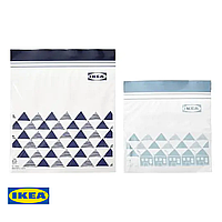 Набір пакетів на застібці 1л (19 * 18см) / 0.4л (13 * 15см) IKEA ISTAD 60 штук 005.256.54
