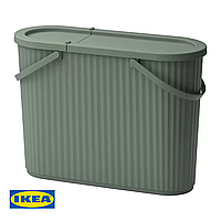 Відро з кришкою IKEA DAMMÄNG 005.599.79 Сіро-зелене