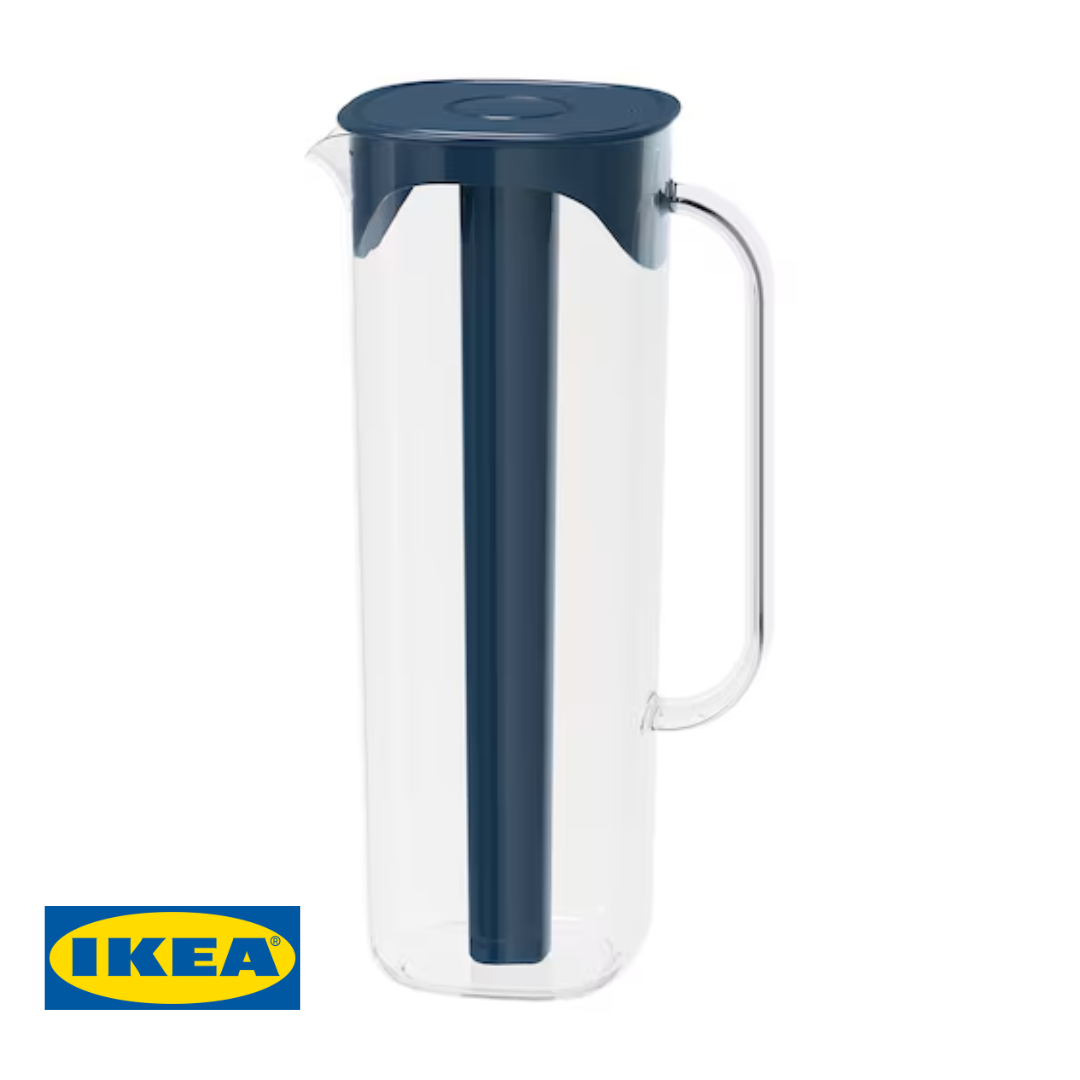 Кувшин з кришкою IKEA MOPPA Темно-синій/прозорий 503.429.11