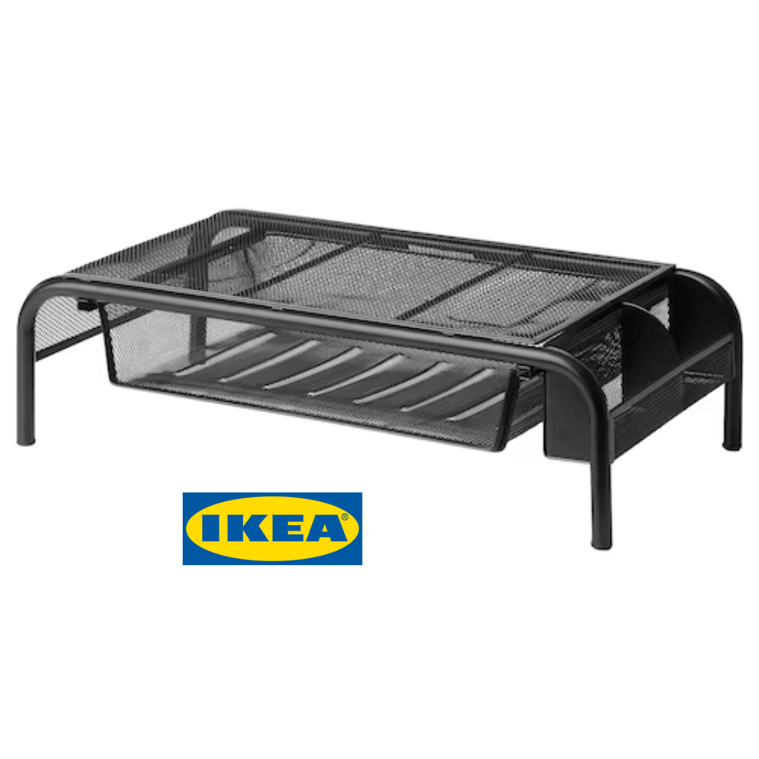 Підставка для монітора з висувною шухлядою IKEA BRYTET (ІКЕА БРИТЕТ). 10493515. Чорна