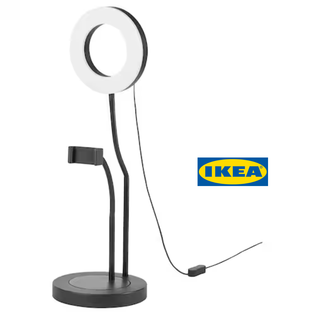 Кільцева лампа для селфі IKEA LANESPELARE (ІКЕА ЛОНЕСПЕЛАРІ). 10514358. Чорна