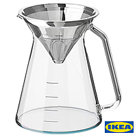 Чайник для заварювання з фільтром IKEA HÖGMODIG 0,6 л Скляний 903.589.62