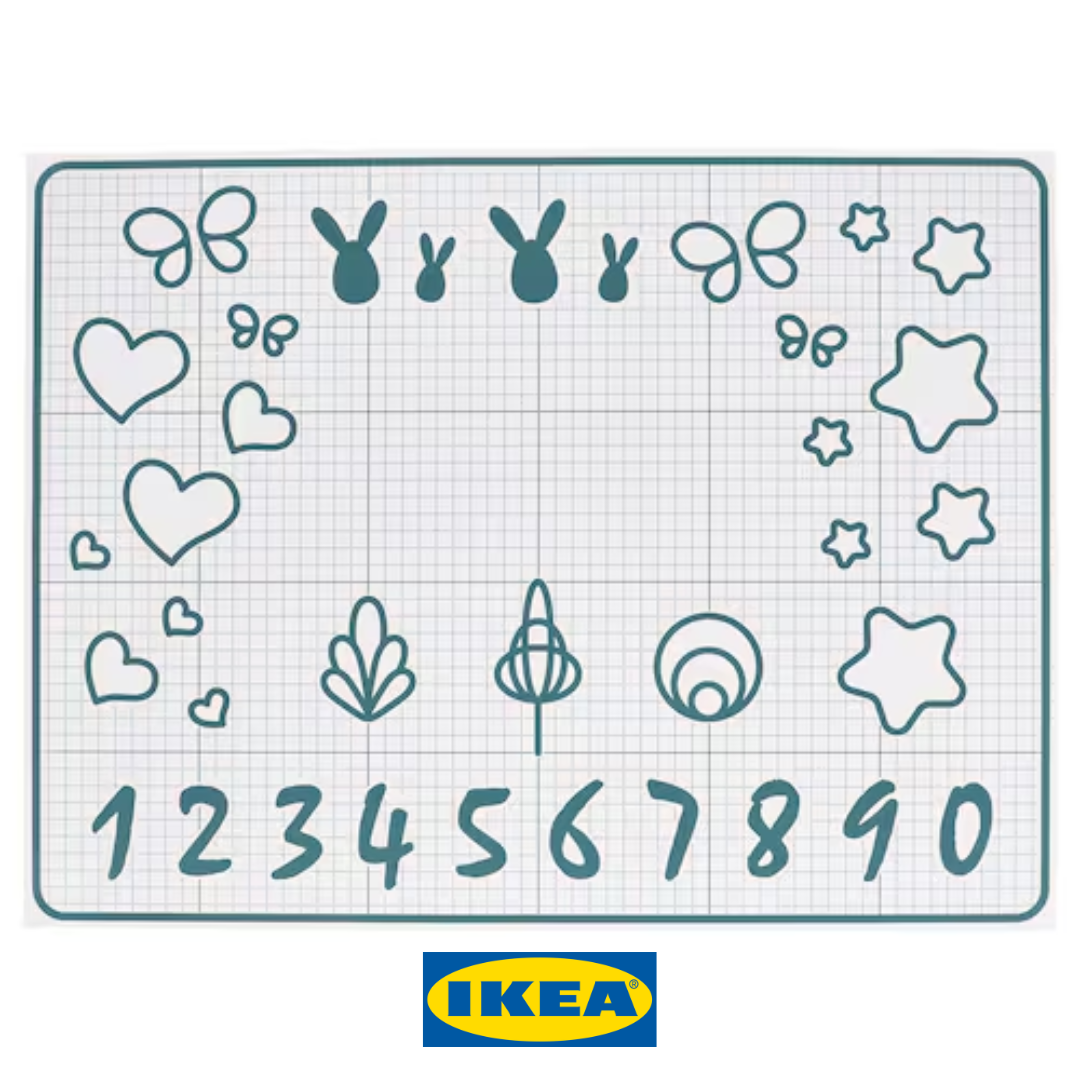 Силіконовий килимок IKEA BAKTRADITION (ІКЕА БАКТРАДІТІОН). Білий/бірюзовий. 604.801.67