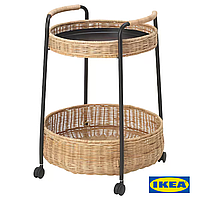 Журнальний столик на колесах IKEA LUBBAN (ІКЕА ЛУББАН). 504.343.07. Ручна робота