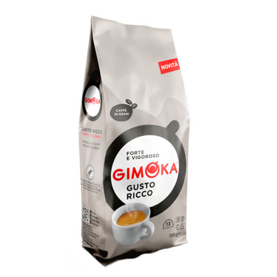 Уценка! Кава в зернах Gimoka Gusto Ricco Bianco 1кг Італія Оригінал Джимока Густо Ріко