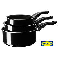 Набір ковшів IKEA KAVALKAD 3 предмети 201.393.22 Чорні