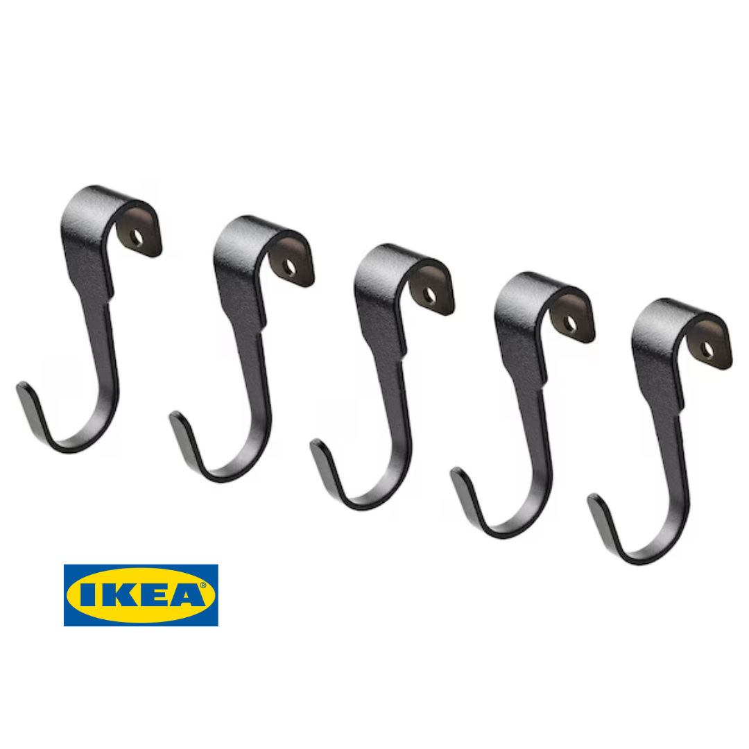 Набір гачків для кухні IKEA HULTARP 5 предметів 10444445 Чорні