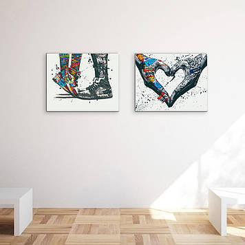 Комплект картин за номерами Riviera Blanca Love and Art (ITR-057) 2 шт в наборі