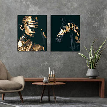 Набір картин за номерами з металевими фарбами Riviera Blanca Фортуна (ITR-059) 2 шт в наборі