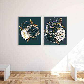 Набір картин за номерами з металевими фарбами Riviera Blanca Оксамит (ITR-060) 2 шт в наборі