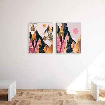 Набір картин за номерами з металевими фарбами Riviera Blanca Мерехтливі скелі (ITR-061) 2 шт в наборі