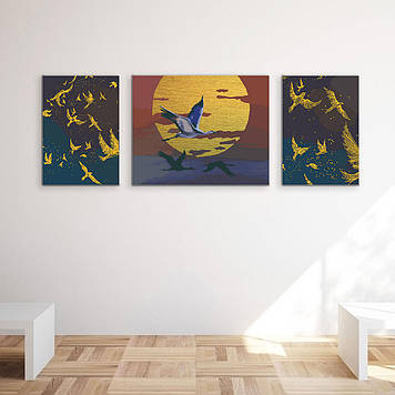 Набір картин за номерами з металевими фарбами Riviera Blanca Крилаті (ITR-065) 3 шт в наборі