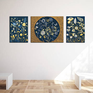 Набір картин за номерами з металевими фарбами Riviera Blanca Місячна галявина (ITR-068) 3 шт в наборі