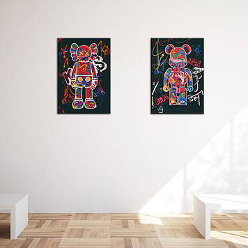 Комплект картин за номерами Riviera Blanca Graffiti fan (ITR-069) 2 шт в наборі