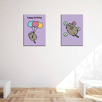 Комплект картин за номерами Riviera Blanca Pushin. Happy (ITR-072) 2 шт в наборі