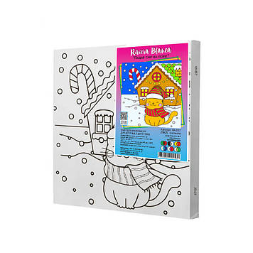 Набір для розпису по контурах Riviera Blanca Падав сніг на поріг 25x25 см (КА-057)