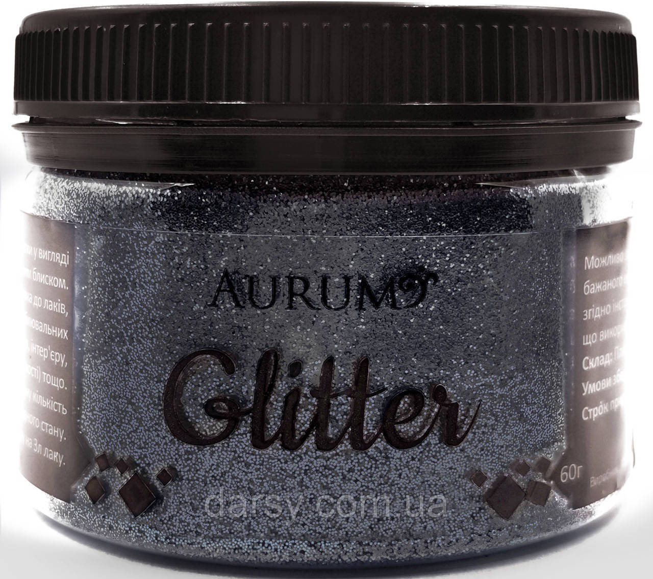Декоративні блискітки Глітер Aurum Чорний 60 г, фото 1