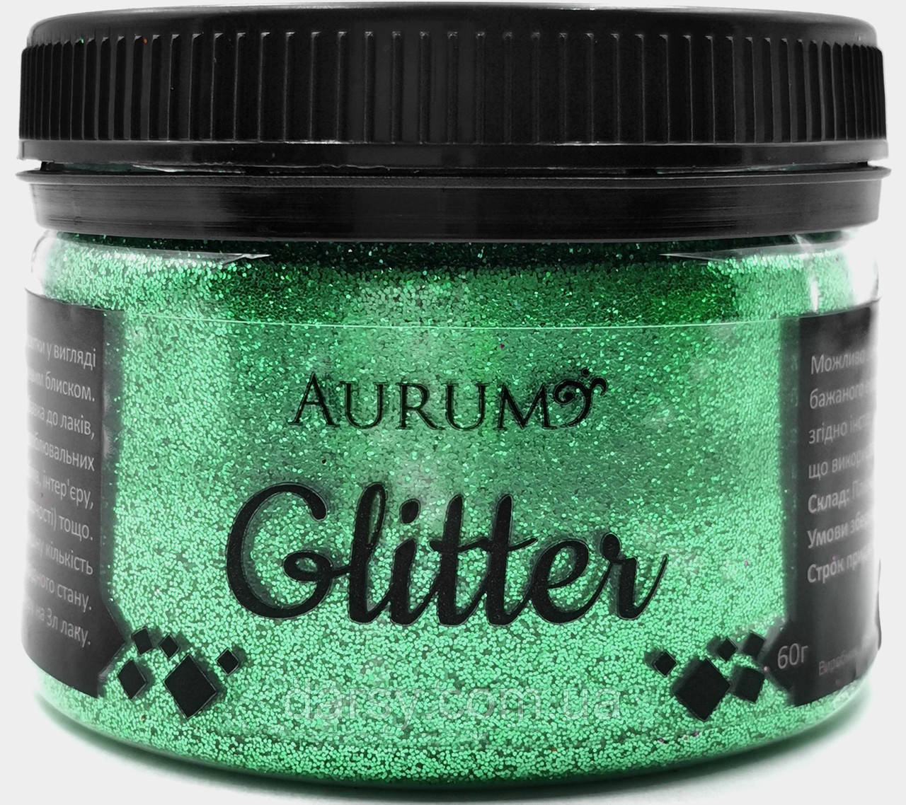 Декоративні блискітки Глітер Aurum Смарагдовий 60 г, фото 1