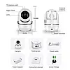 Бездротова IP-камера QC011 для відеоспостереження будинку Wifi поворотна зі звуком і нічним баченням, фото 4