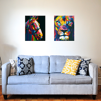 Комплект картин за номерами Riviera Blanca Кольорові портрети (ITR-003) 2 шт в наборі