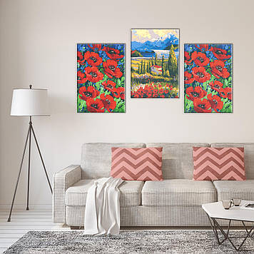 Комплект картин за номерами Riviera Blanca Прованс (ITR-004) 3 шт в наборі